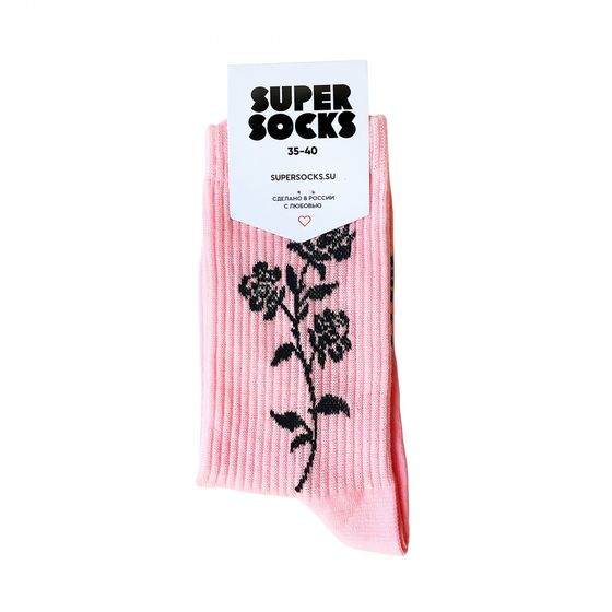 Носки Super Socks Черная Роза Розовый