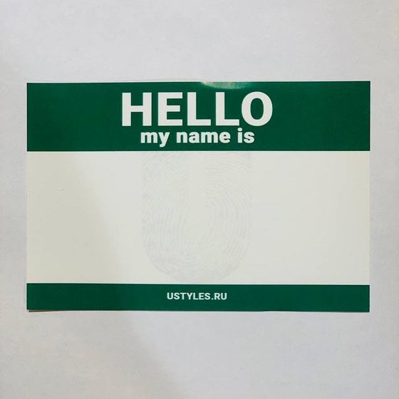 Наклейка USTYLES &quot;Hello&quot; зеленая
