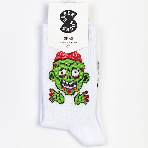 Носки Super Socks Crazy Zombie Белый