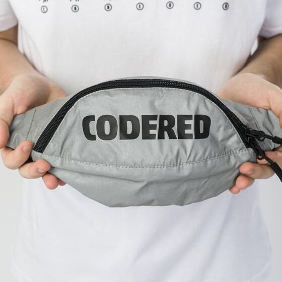 Сумка Codered Hip-Bag Светоотражающий Серый/Чёрный Принт CodeRed