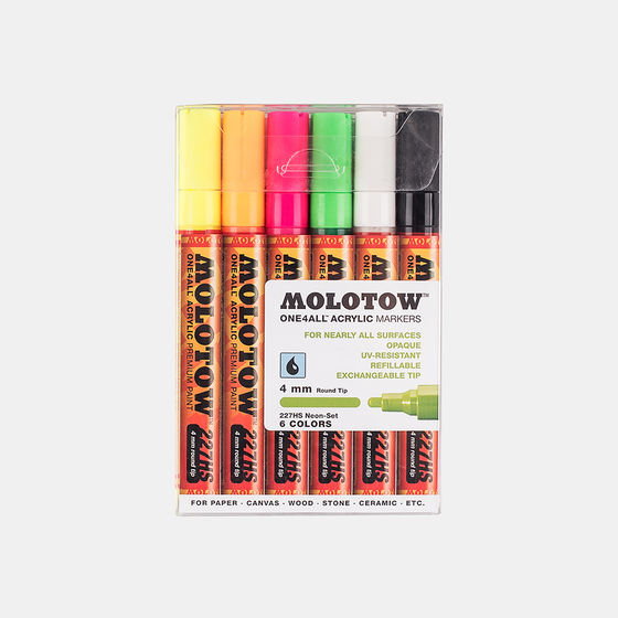Набор маркеров MOLOTOW 227HS  6шт. Neon Kit