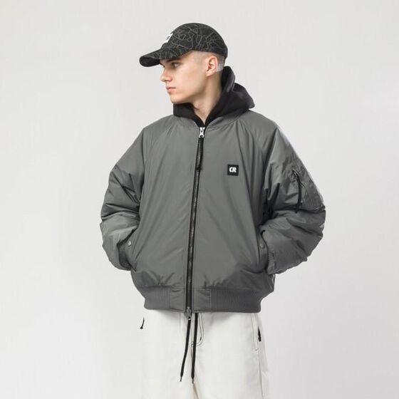 м Куртка Codered зимняя Bomber Wide Серый Темный