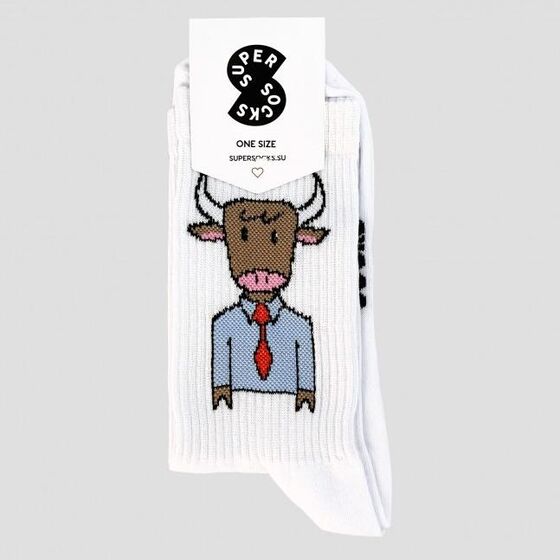 Носки Super Socks Бык офисный Белый