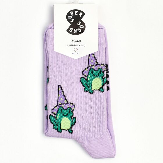 м Носки Super Socks Лягушка волшебник Фиолетовый