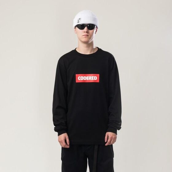 м Лонгслив Codered Long Черный Red-White Box