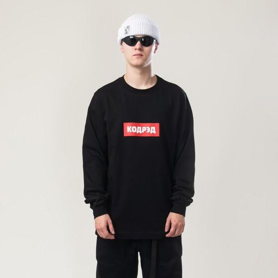 м Лонгслив Codered Long Черный Бокс Красно-Белый