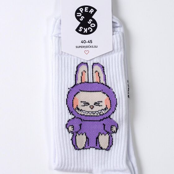 м Носки SUPER SOCKS Лабубу ZIZI Белый 