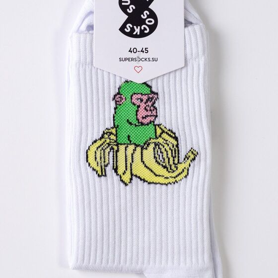 м Носки Super Socks Шампанзини Белый