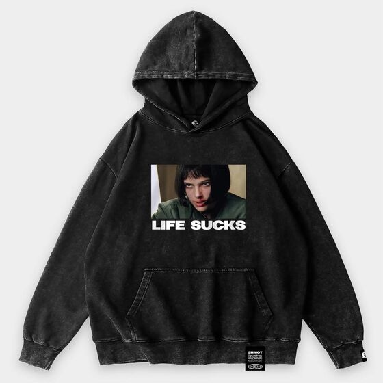 м Толстовка SHMOT LIFE SUCKS GARMENT DYE Черный 