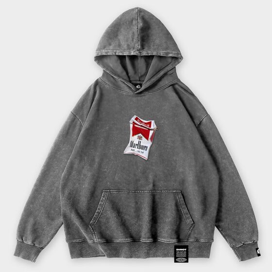 м Толстовка SHMOT PACK OF CIGARETTES GARMENT DYE Серый