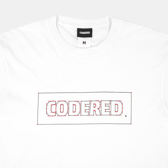 Футболка Codered Белый Vector Logo Чёрный/Красный