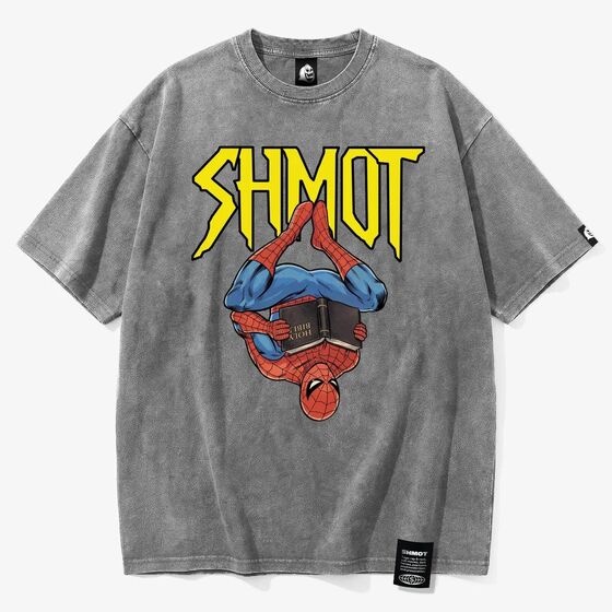 м Футболка SHMOT SPIDERMAN GARMENT DYE Серый 