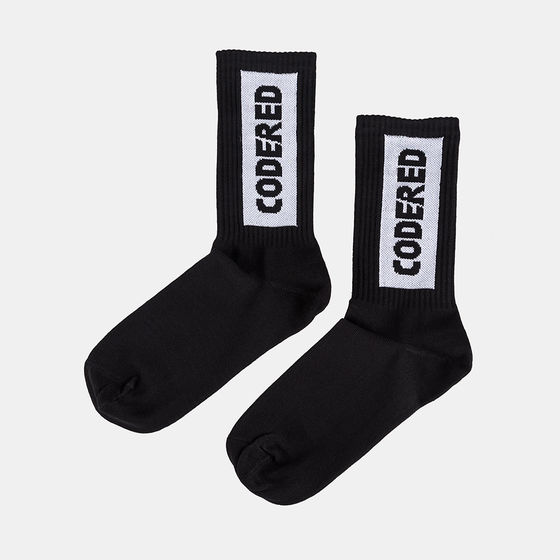 Носки Codered Vertical Sock Черный/Белое Лого высокие