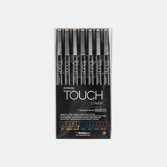 Набор маркеров TOUCH Liner 7 шт (цветные, 0,1мм) 