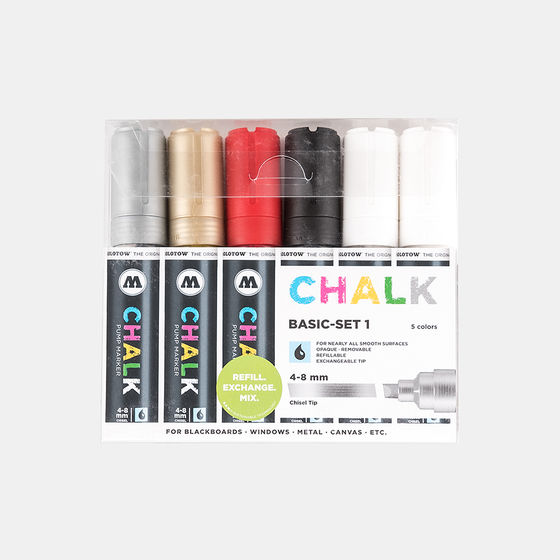Набор маркеров MOLOTOW Chalk 6шт. Basic Set  4-8 mm