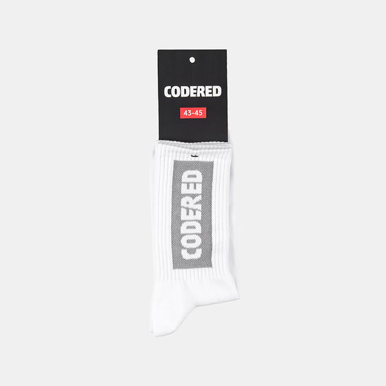 Носки Codered Vertical Sock Белый/Черное Лого высокие