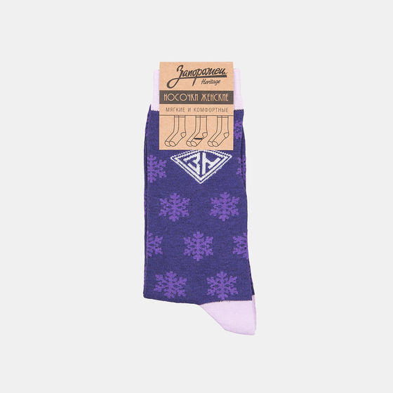 Носки Запорожец Снежинки женские Фиолетовый
