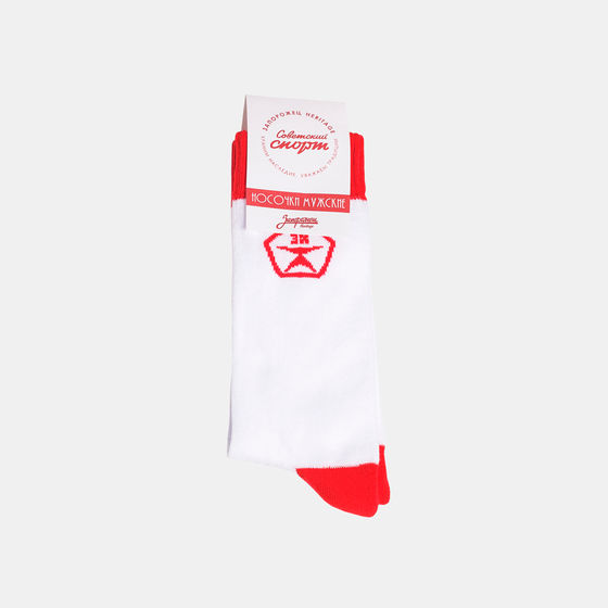 Носки Запорожец Советский Спорт ЗК Махровые Белый Красный