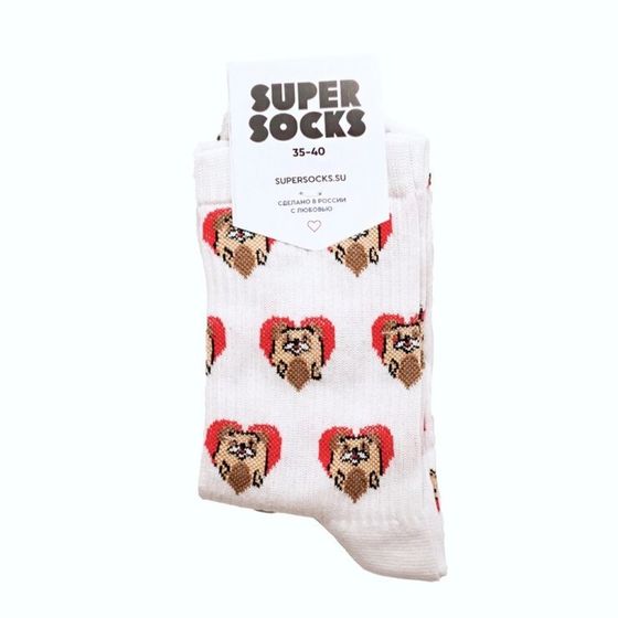 Носки Super Socks Котики-Песики Белый
