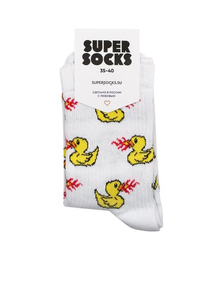 Носки Super Socks Огненная Утка Белый 