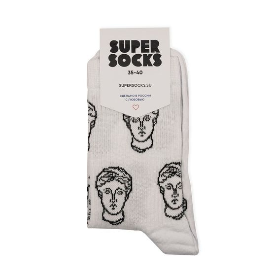 Носки Super Socks Античная голова Белый