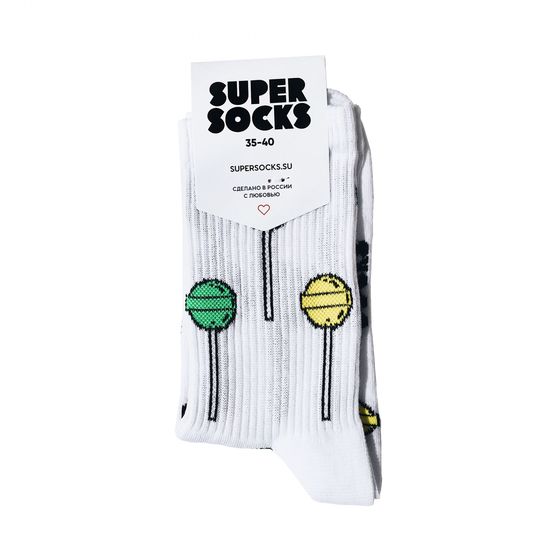 Носки Super Socks Чупа-Чупс Белый