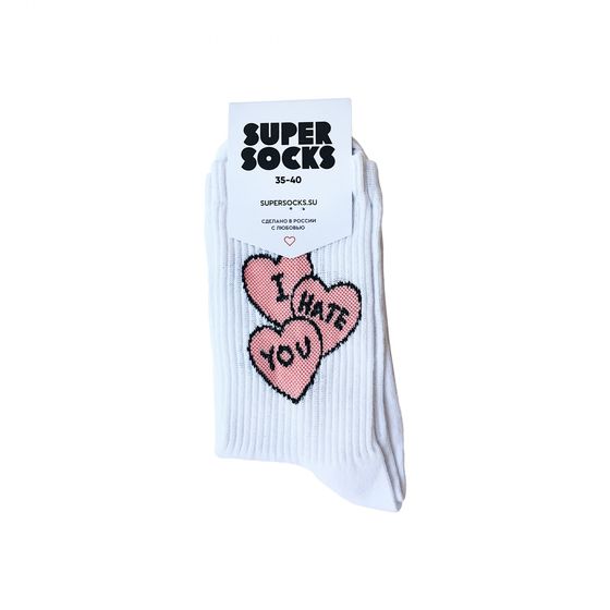 Носки Super Socks I Hate You Белый