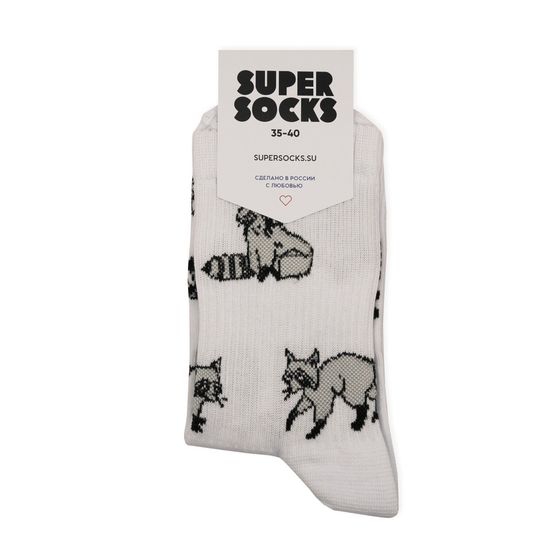 Носки Super Socks Еноты Белый