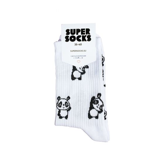 Носки Super Socks Панда Паттерн Белый