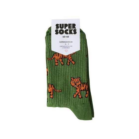 Носки Super Socks Тигр Паттерн Зеленый