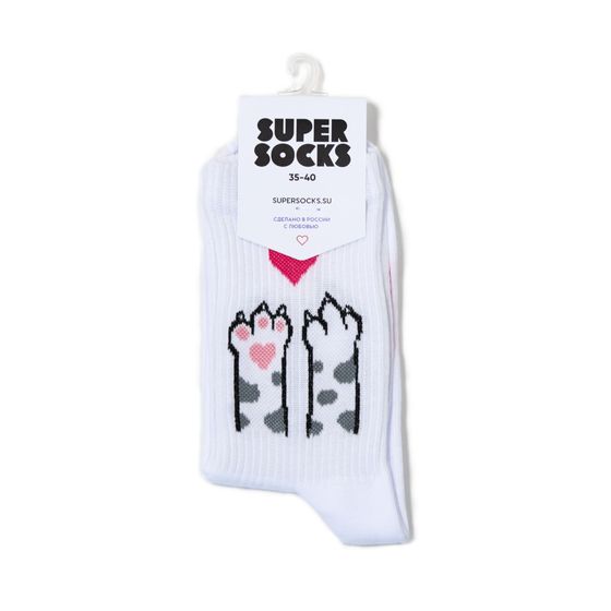 Носки Super Socks Цап - царап Белый