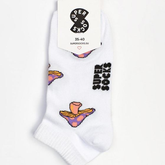 Носки Super Socks Грибы короткие Белый