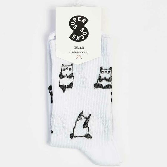 Носки Super Socks Панда йога Белый