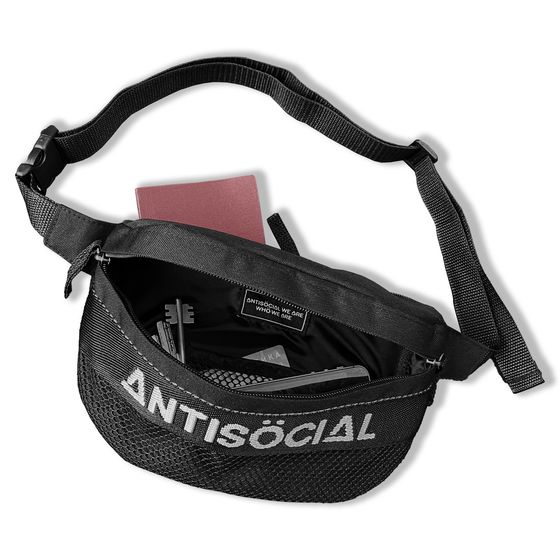 Сумка Antisocial Waist Bag Classic Черный Black-White