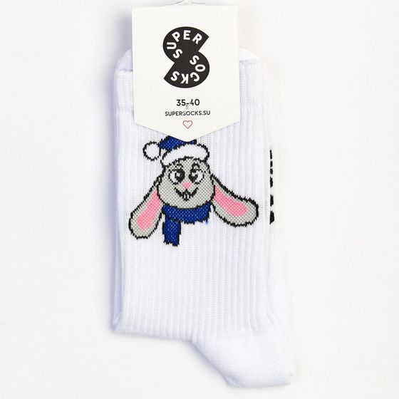 Носки Super Socks Зайка Белый