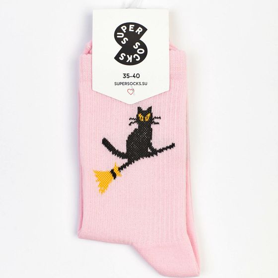 Носки Super Socks Flying Cat Розовый