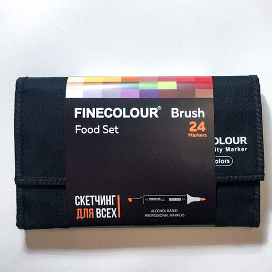 Набор маркеров FINECOLOUR Junior  в пенале 24 цвета Еда