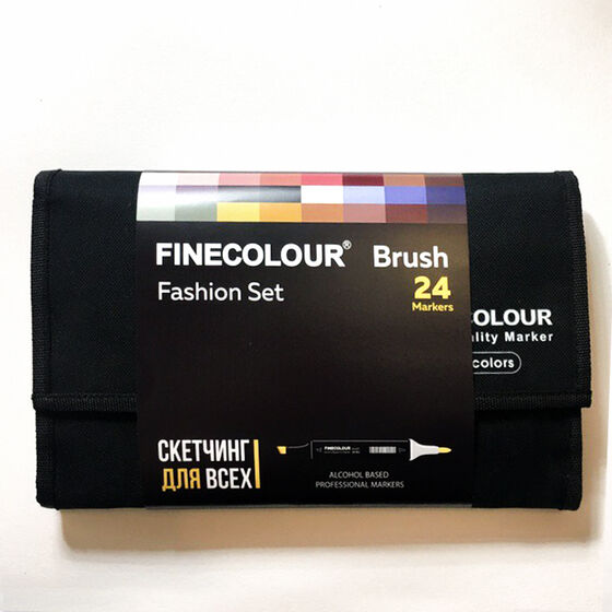 Набор маркеров FINECOLOUR Junior  в пенале 24 цвета Мода