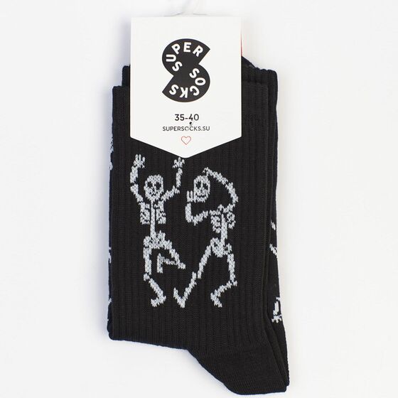 Носки Super Socks Танец скелетов Черный