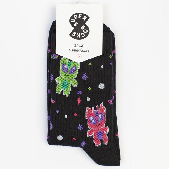 Носки Super Socks Диско-Инопланетянин Черный