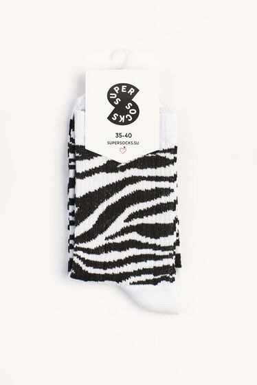 Носки Super Socks Зебра Белый