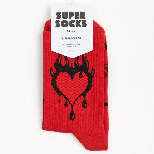 Носки Super Socks Diablo heart Красный