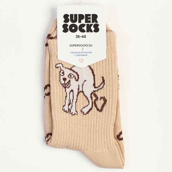 Носки Super Socks Любовь Бежевый 