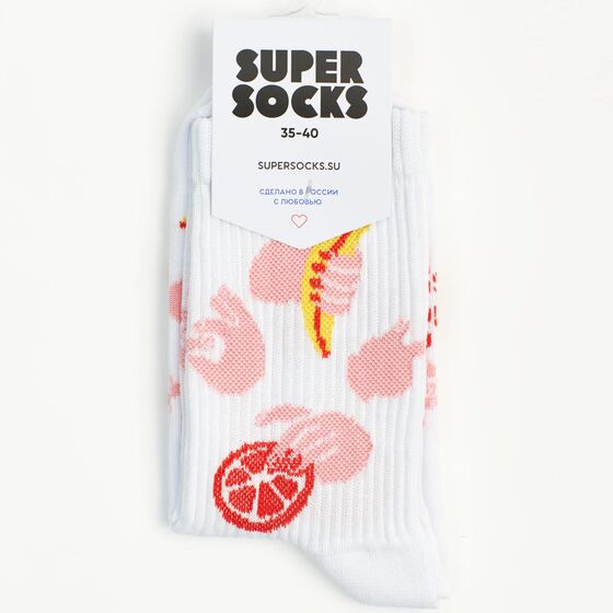 Носки Super Socks Фруктовый салат Белый