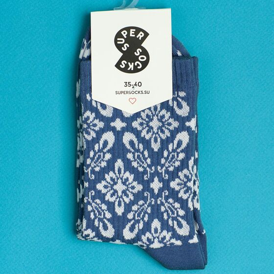 Носки Super Socks Узоры Голубой