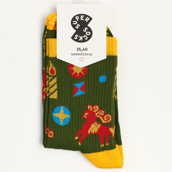 Носки Super Socks Коняшка Зеленый