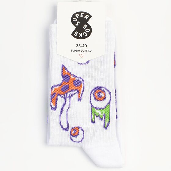 Носки Super Socks Грибной Дождь Белый